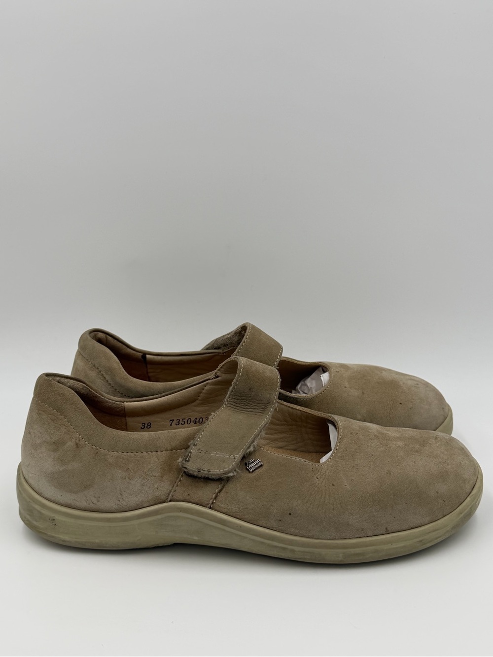 Finn Comfort Laval Leather Mary Jane Shoes Flats Strap Tan Size 38 US 7-7.5